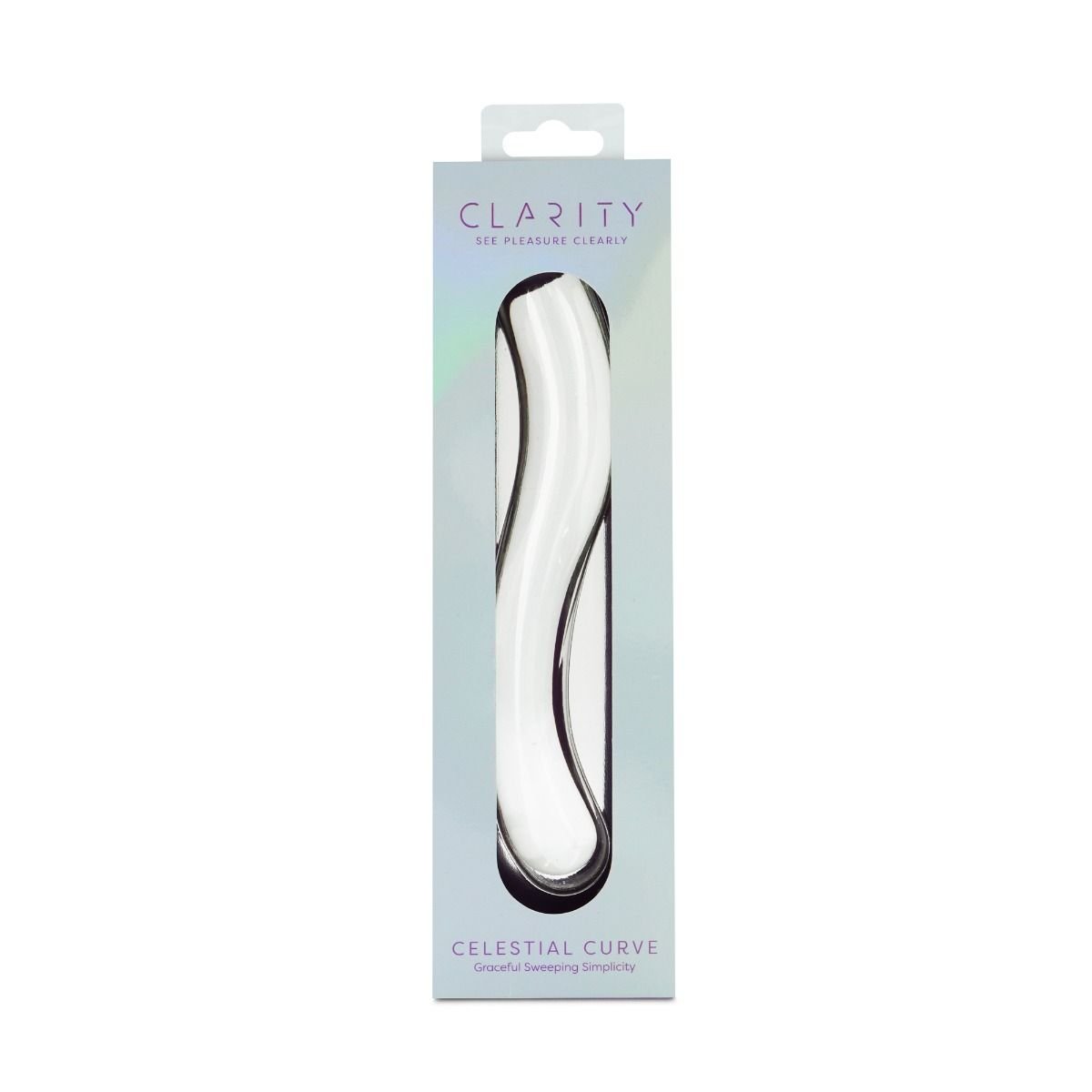 clarity---celestial---curve----packaging---front--- Clarity - Glass Dildo - Celestial Curve