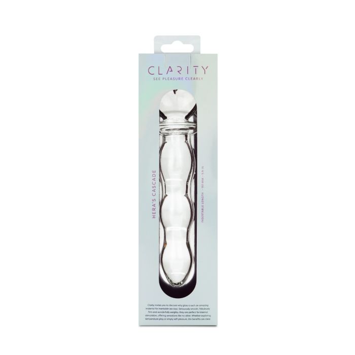 Clarity Hera Cascade Glass Dildo in Box Front